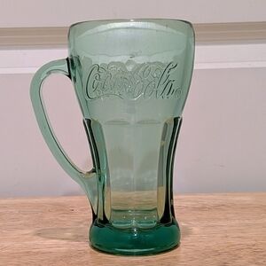 Coca Cola Georgia Green Glass Libbey Heavy Bottom Glass Cup